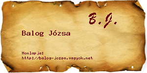 Balog Józsa névjegykártya